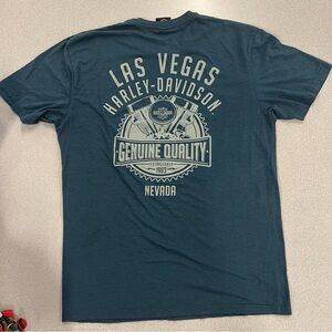 Harley Davidson Las Vegas Blue Large Short Sleeve T-Shirt.